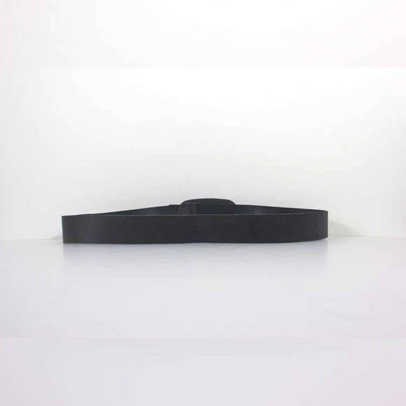 Distressed Black Leather Belt with Black Rhinestone Sparkly Large Buckle - Picture 9 of 10